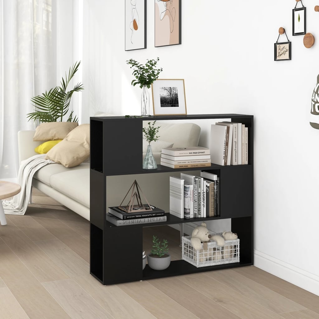VidaXL Boekenkast/kamerscherm 100x24x94 cm zwart