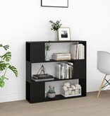 VidaXL Boekenkast/kamerscherm 100x24x94 cm zwart