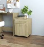 VidaXL Kast verrijdbaar 45x38x54 cm spaanplaat sonoma eikenkleurig