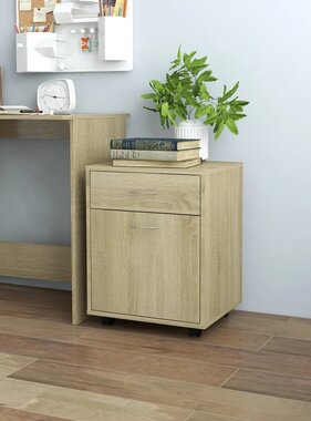 VidaXL Kast verrijdbaar 45x38x54 cm spaanplaat sonoma eikenkleurig