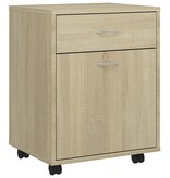 VidaXL Kast verrijdbaar 45x38x54 cm spaanplaat sonoma eikenkleurig