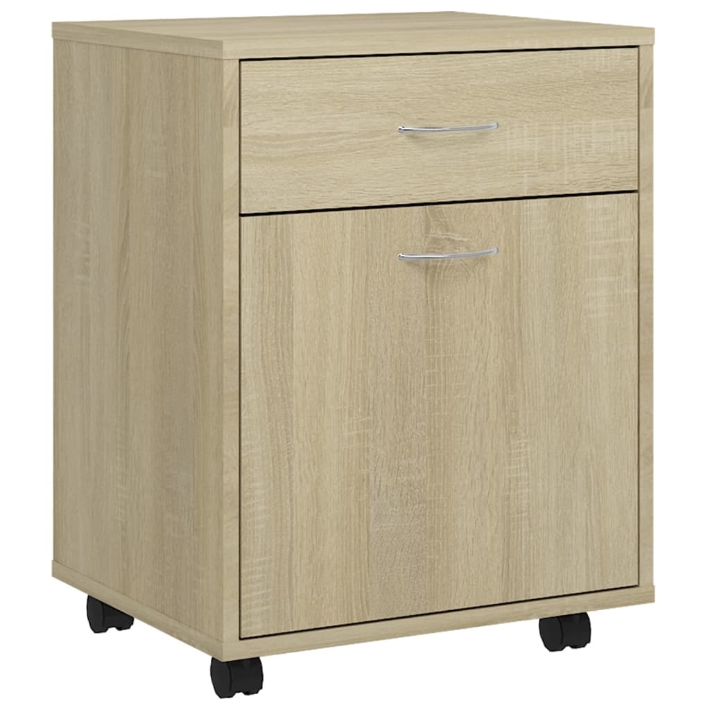 VidaXL Kast verrijdbaar 45x38x54 cm spaanplaat sonoma eikenkleurig