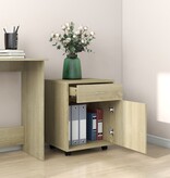 VidaXL Kast verrijdbaar 45x38x54 cm spaanplaat sonoma eikenkleurig