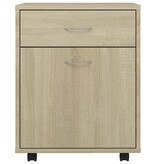 VidaXL Kast verrijdbaar 45x38x54 cm spaanplaat sonoma eikenkleurig