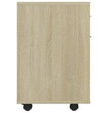 VidaXL Kast verrijdbaar 45x38x54 cm spaanplaat sonoma eikenkleurig