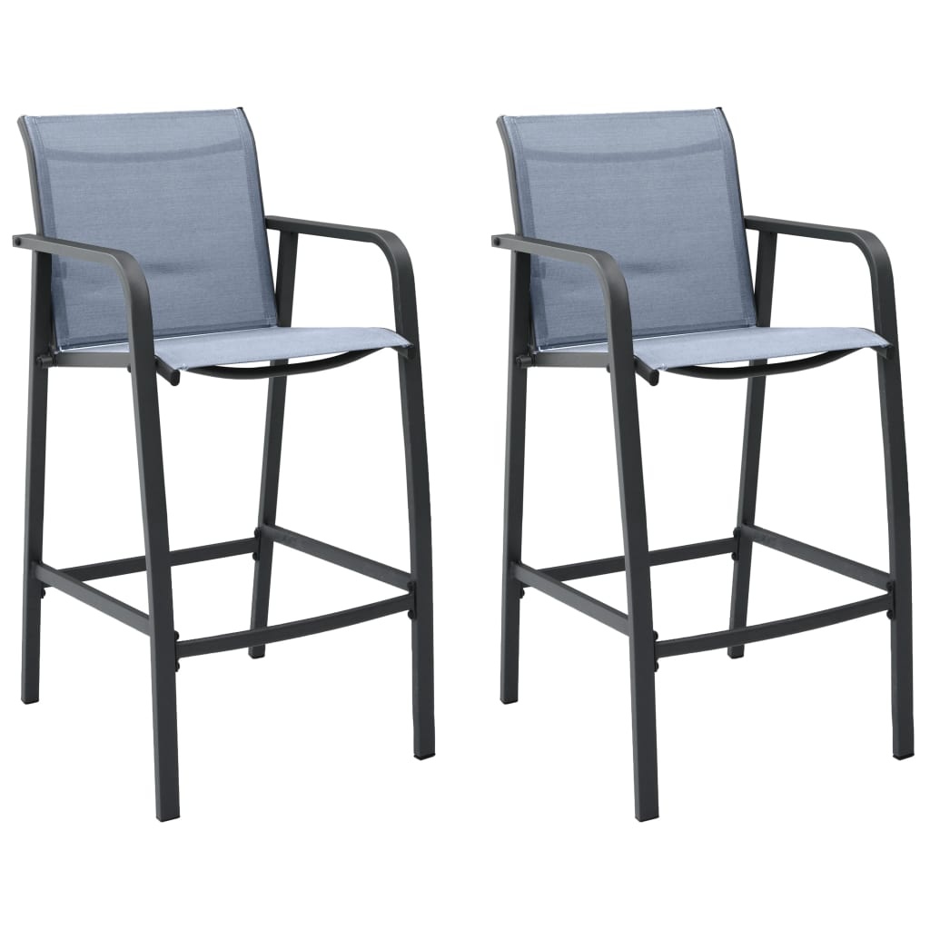 VidaXL Tuinbarstoelen 2 st textileen grijs