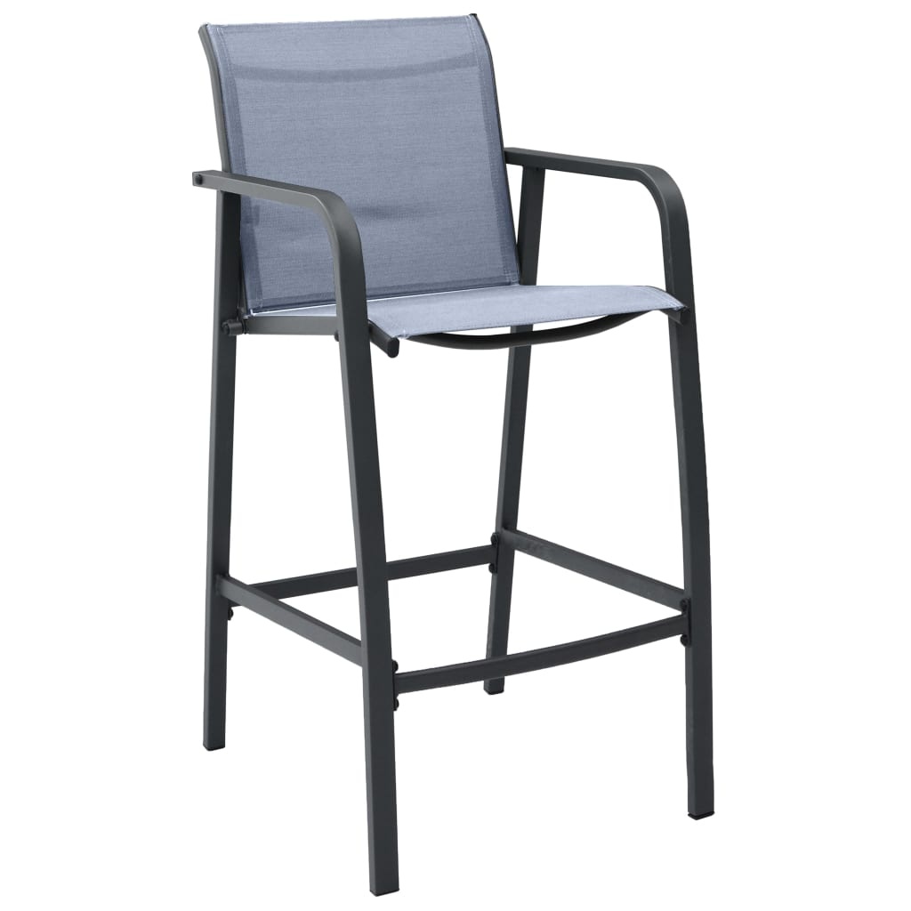 VidaXL Tuinbarstoelen 2 st textileen grijs