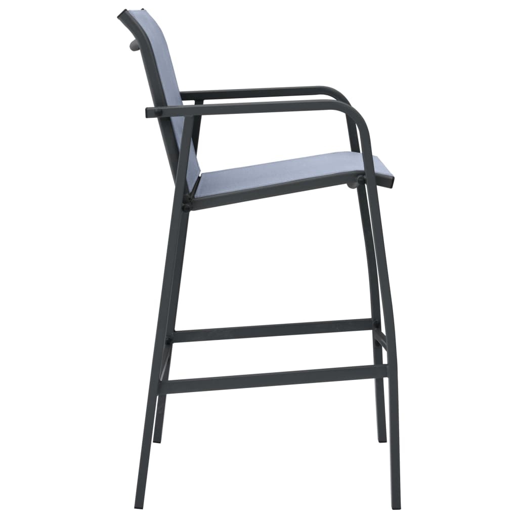 VidaXL Tuinbarstoelen 2 st textileen grijs