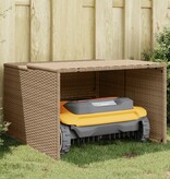 vidaXL Garage voor robotmaaier 86x90x52/57 cm poly rattan beige