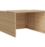 vidaXL Garage voor robotmaaier 86x90x52/57 cm poly rattan beige