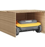 vidaXL Garage voor robotmaaier 86x90x52/57 cm poly rattan beige
