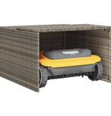 vidaXL Garage voor robotmaaier 86x90x52/57 cm poly rattan grijs