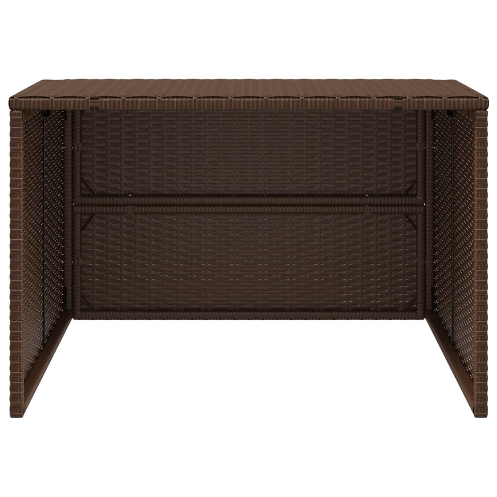 vidaXL Garage voor robotmaaier 86x90x52/57 cm poly rattan bruin