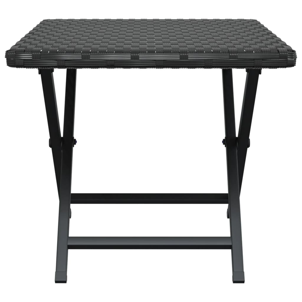 vidaXL Tafel inklapbaar 45x35x32 cm poly rattan zwart