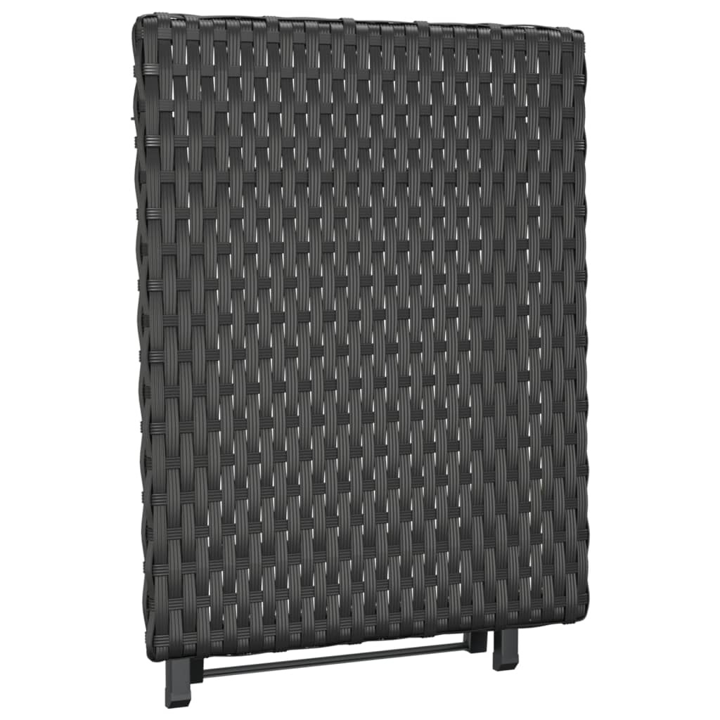 vidaXL Tafel inklapbaar 45x35x32 cm poly rattan zwart