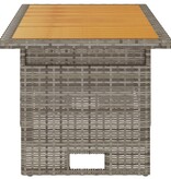 vidaXL Tuintafel 100x50x43/63 cm acaciahout en poly rattan grijs
