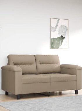 vidaXL Tweezitsbank 120 cm microvezelstof taupe