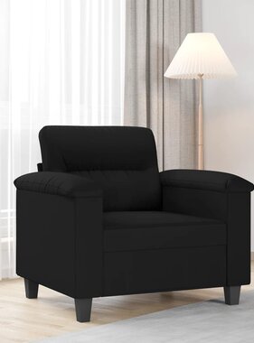 vidaXL Fauteuil 60 cm microvezelstof zwart