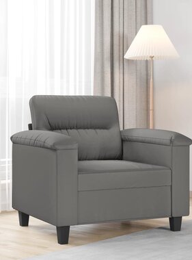 vidaXL Fauteuil 60 cm microvezelstof donkergrijs