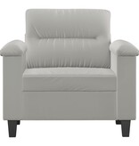 vidaXL Fauteuil 60 cm microvezelstof lichtgrijs