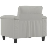 vidaXL Fauteuil 60 cm microvezelstof lichtgrijs