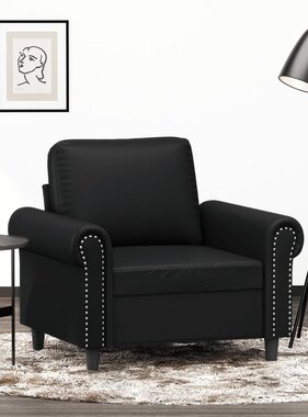 vidaXL Fauteuil 60 cm kunstleer zwart