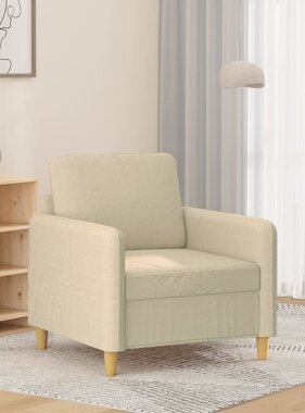 vidaXL Fauteuil 60 cm stof crèmekleurig