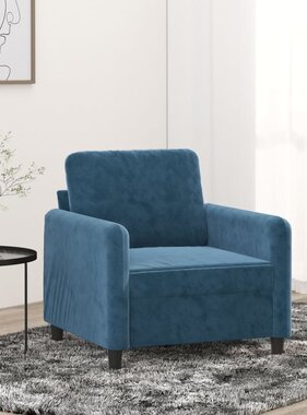 vidaXL Fauteuil 60 cm fluweel blauw