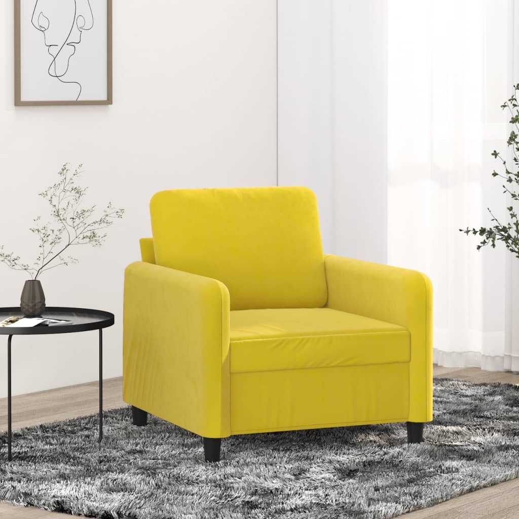 vidaXL Fauteuil 60 cm fluweel geel