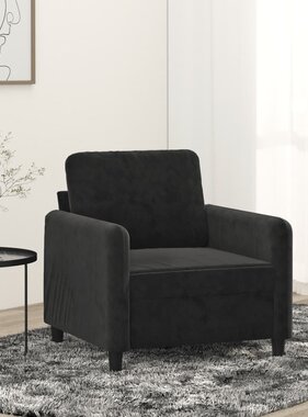 vidaXL Fauteuil 60 cm fluweel zwart