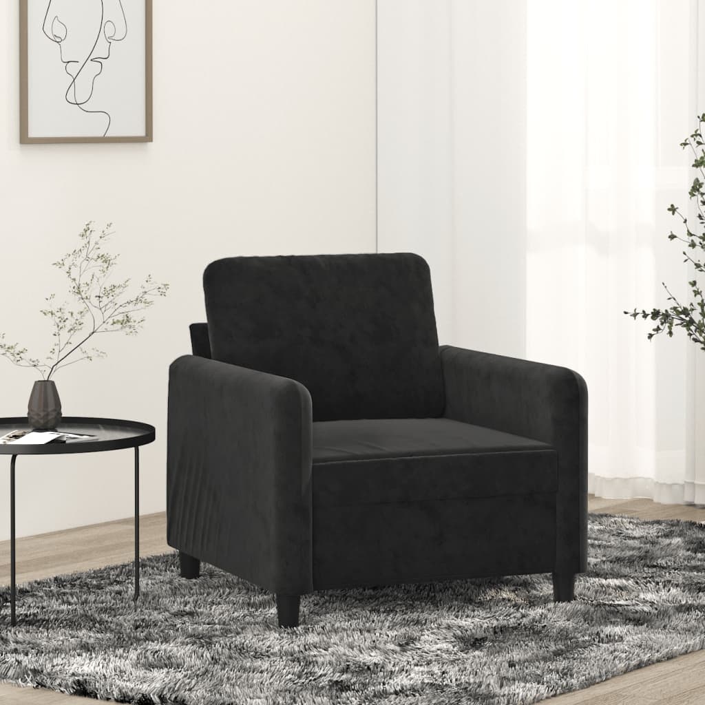 vidaXL Fauteuil 60 cm fluweel zwart