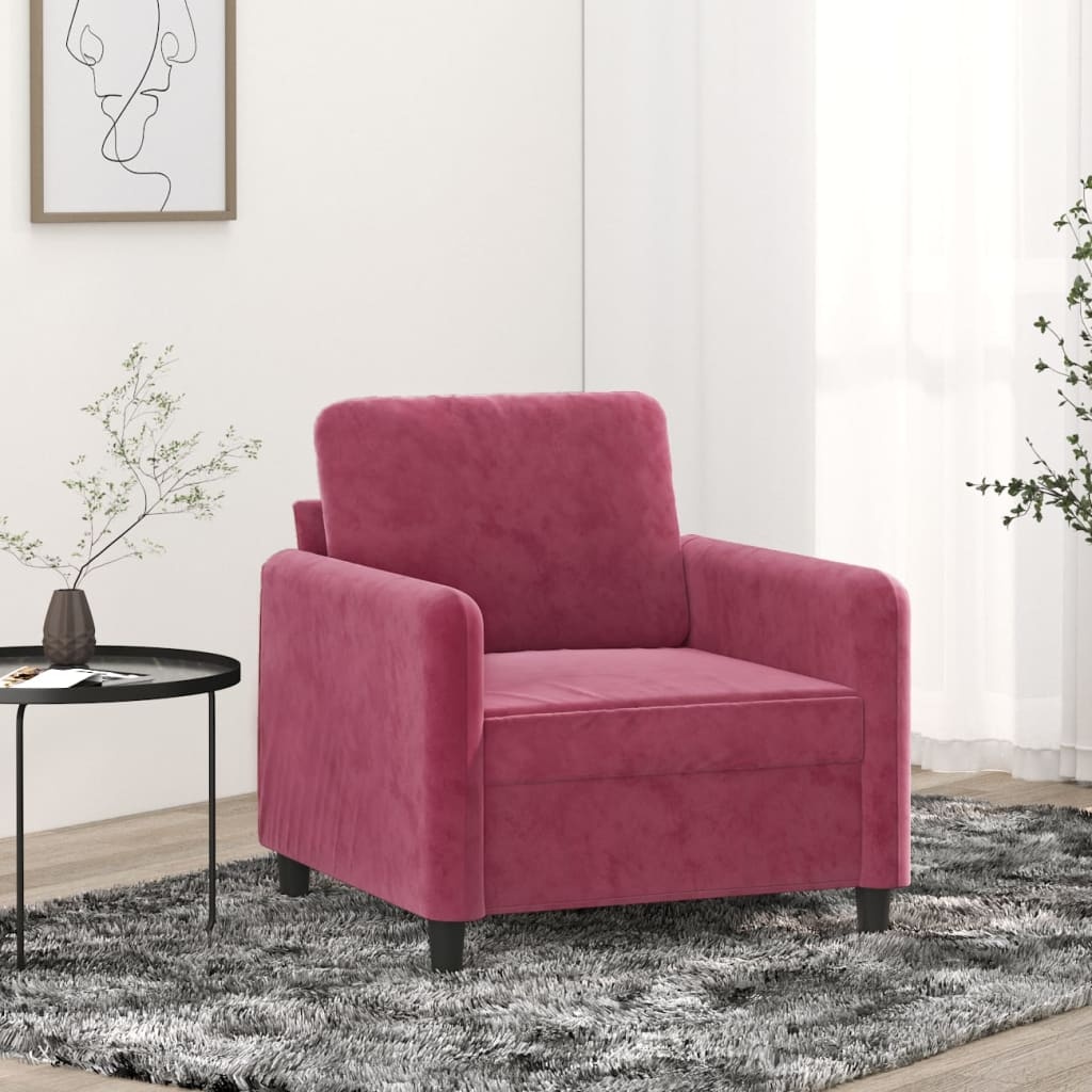 vidaXL Fauteuil 60 cm fluweel wijnrood