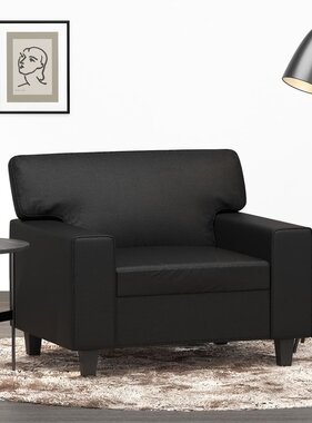 vidaXL Fauteuil 60 cm kunstleer zwart