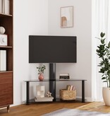 vidaXL Tv-standaard hoek 2-laags voor 32-70 inch zwart