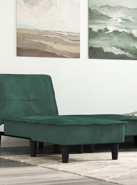 vidaXL Chaise longue fluweel donkergroen