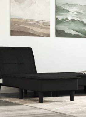 vidaXL Chaise longue stof zwart