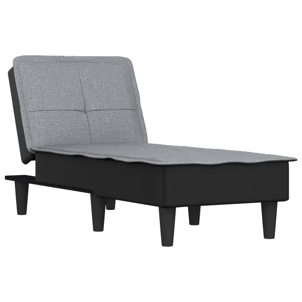 vidaXL Chaise longue stof lichtgrijs