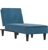 vidaXL Chaise longue fluweel blauw