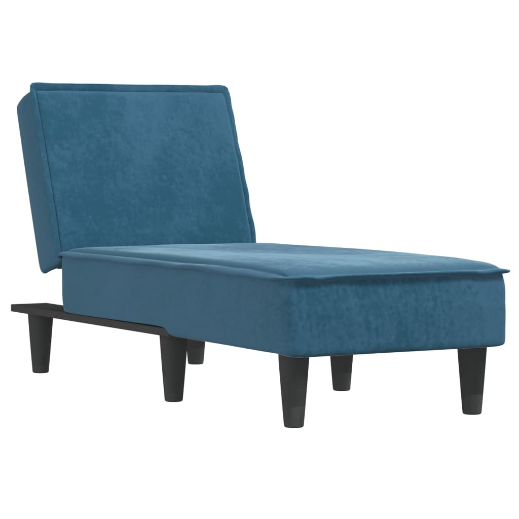 vidaXL Chaise longue fluweel blauw