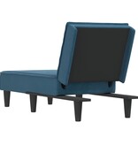 vidaXL Chaise longue fluweel blauw