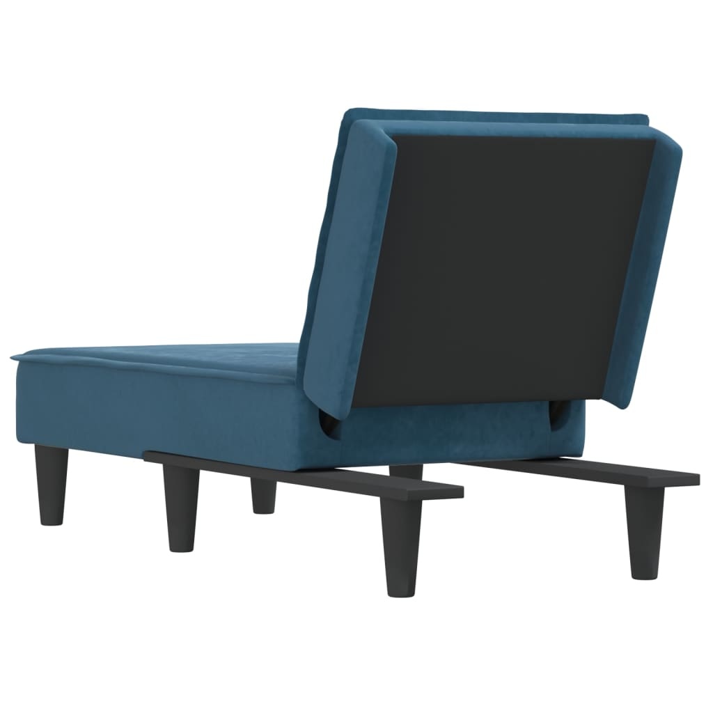 vidaXL Chaise longue fluweel blauw