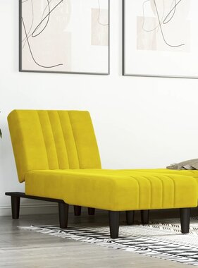 vidaXL Chaise longue fluweel geel