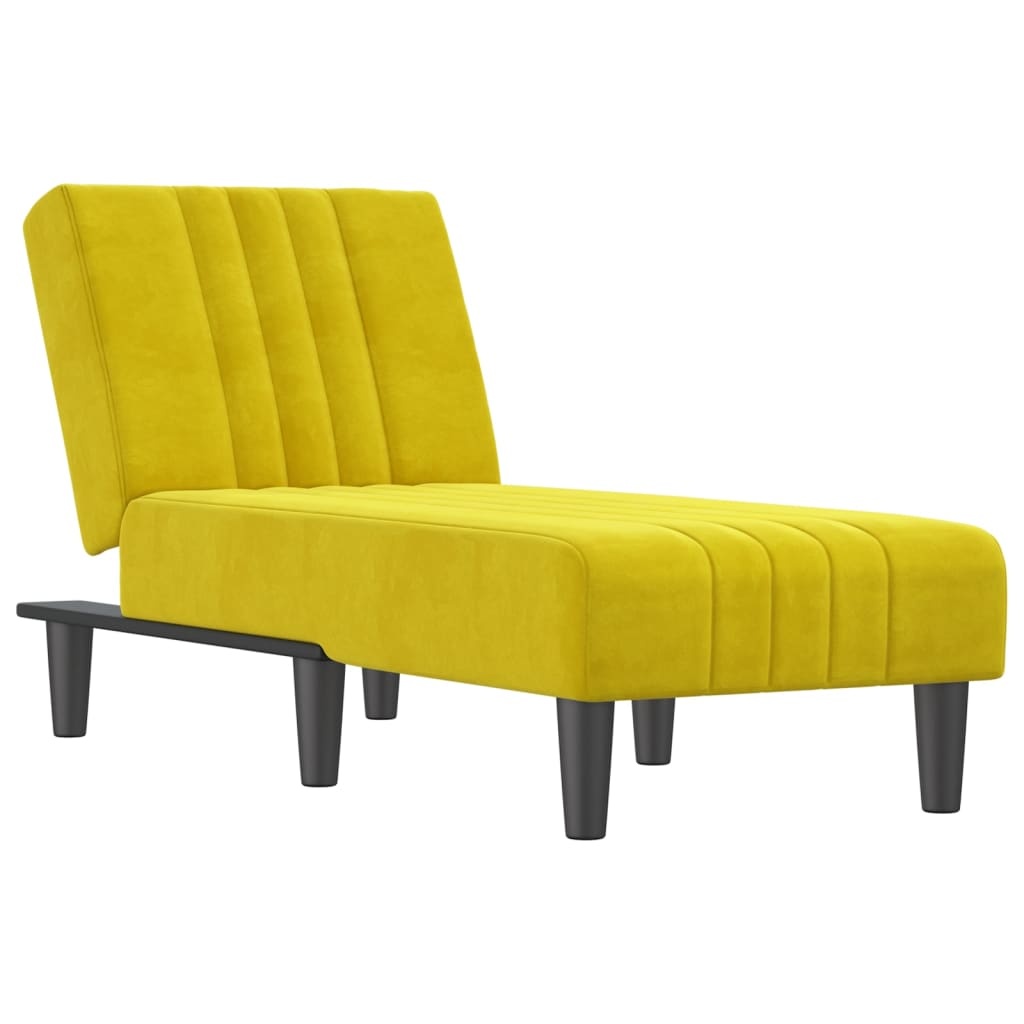 vidaXL Chaise longue fluweel geel