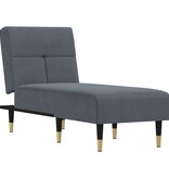 vidaXL Chaise longue fluweel donkergrijs