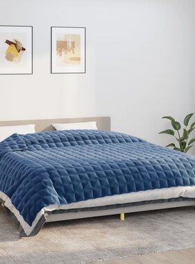 vidaXL Verzwaringsdeken 235x290 cm 15 kg stof blauw