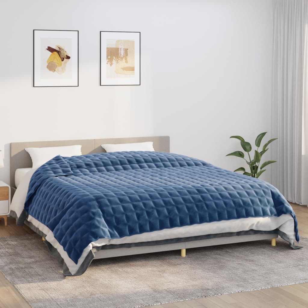 vidaXL Verzwaringsdeken 235x290 cm 15 kg stof blauw