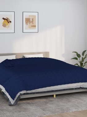 vidaXL Verzwaringsdeken 235x290 cm 15 kg stof blauw