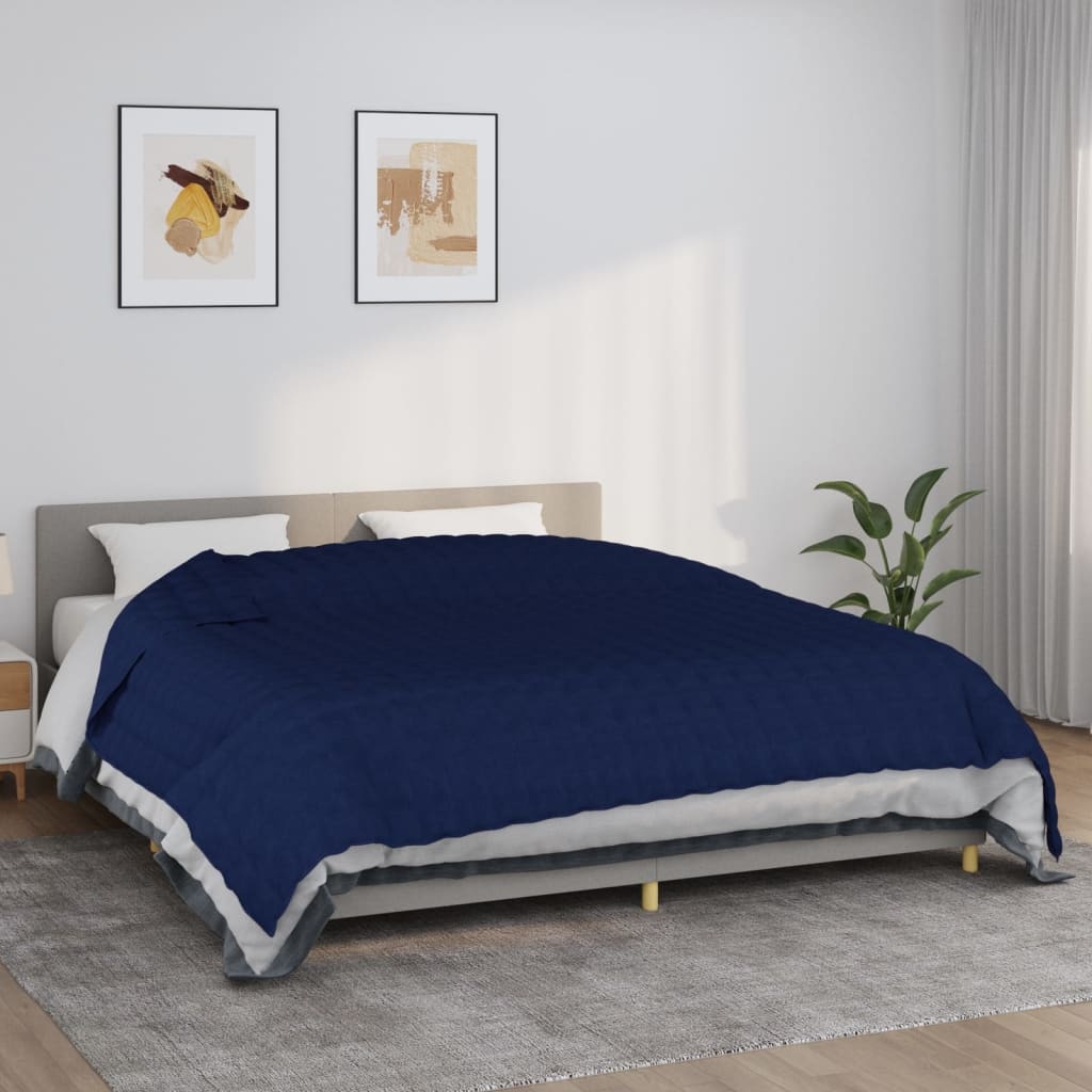 vidaXL Verzwaringsdeken 220x260 cm 15 kg stof blauw