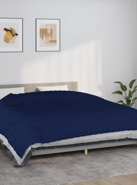 vidaXL Verzwaringsdeken 220x260 cm 11 kg stof blauw