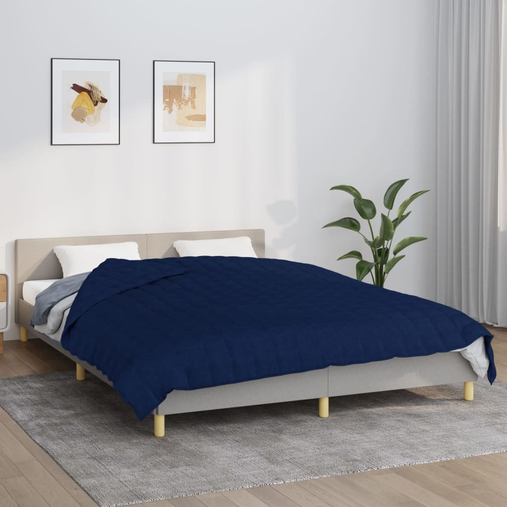 vidaXL Verzwaringsdeken 200x200 cm 13 kg stof blauw